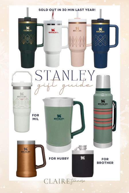 Stanley holiday gift guide - live today at noon! These sold out in 30 min last year. Stanley holiday cups black gold white pink blue gifts for mother in law, gifts for dad, gifts for hubby, gifts for him, beer pitcher, beer mug, flask, Christmas gifts

#LTKhome #LTKSeasonal #LTKHoliday