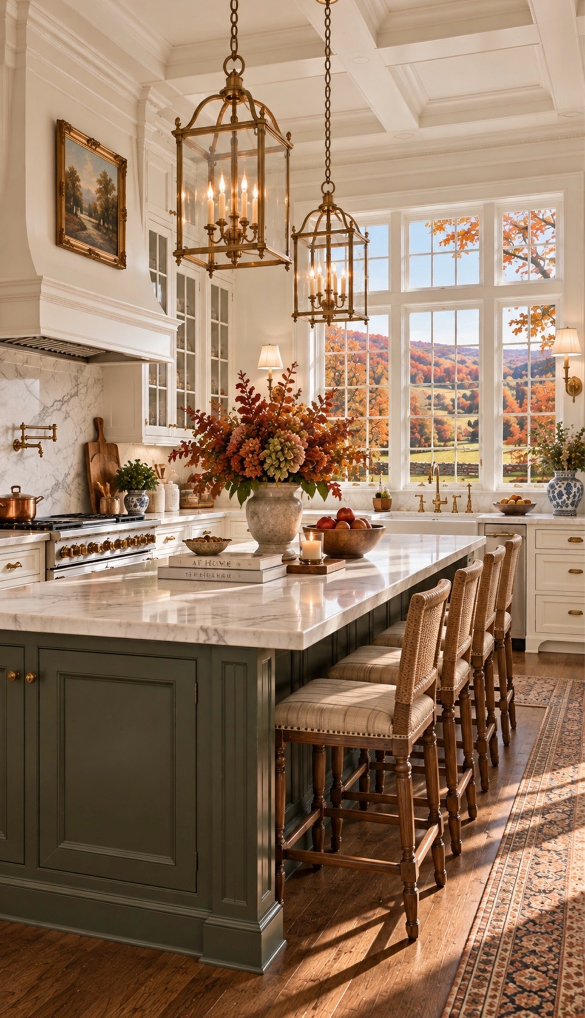 Country Colonial kitchen 🤎 Classic cabinetry, warm brass, marble countertops, rich wood tones, and timeless traditional details create a cozy yet elevated estate-inspired look.

#CountryColonial #ColonialKitchen #TraditionalKitchen #EnglishCountryStyle #ClassicKitchen #KitchenInspiration #HomeDecor #TimelessInteriors #AmazonHome

#LTKHome #LTKSeasonal #LTKHome