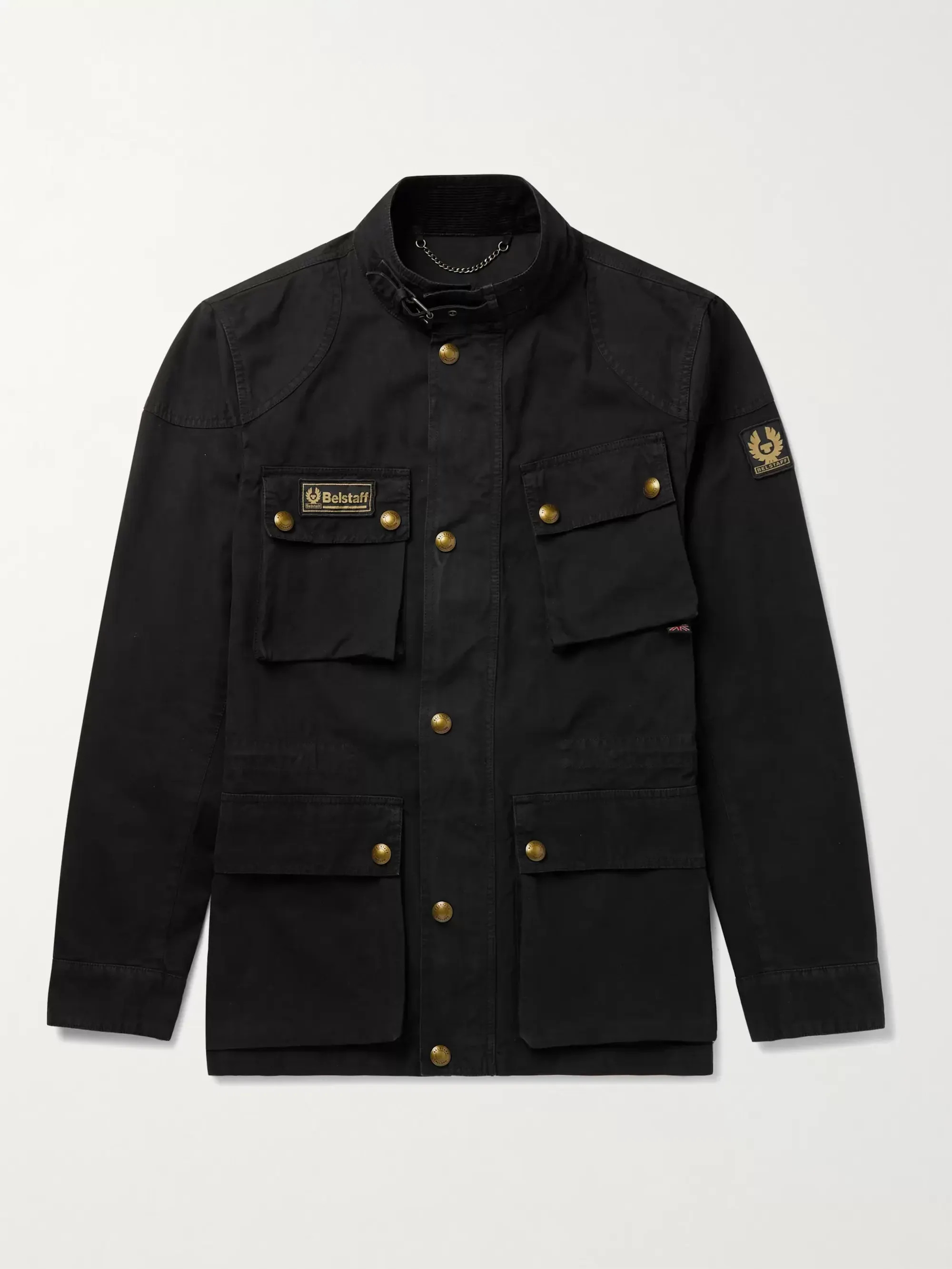 BelstaffFieldmaster Logo-Appliquéd Coated Cotton-Canvas Jacket | Mr Porter (UK)