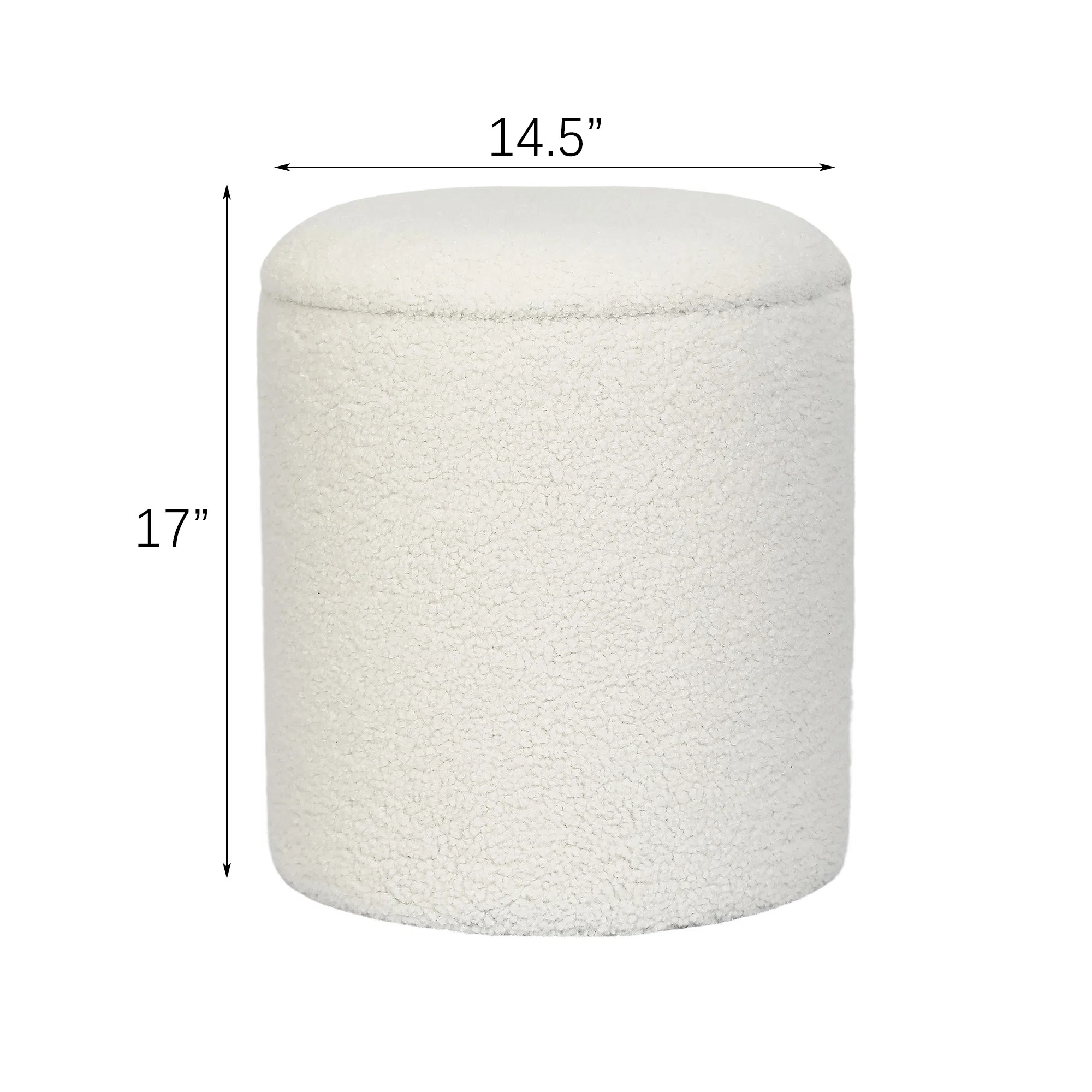 16.9 Inches Height Upholstered Round Storage Ottoman | Wayfair North America