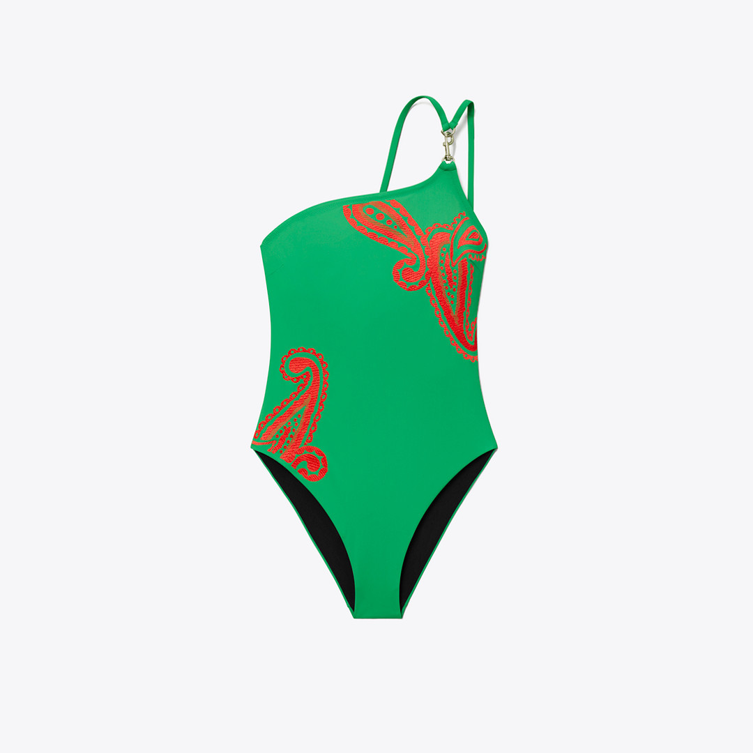 Tory Burch One-Shoulder Clip Swimsuit | Tory Burch (US)