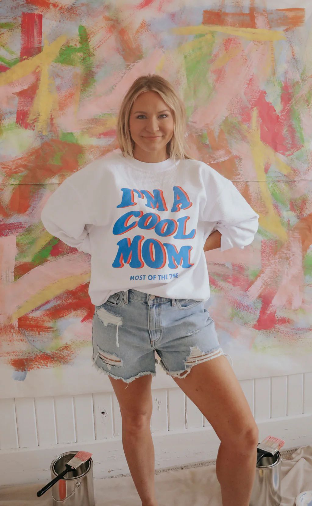 friday + saturday: cool mom corded sweatshirt | RIFFRAFF