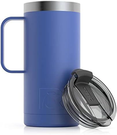 RTIC 16 oz Coffee Travel Mug with Lid and Handle, Stainless Steel Vacuum-Insulated Mugs, Leak, Spill | Amazon (US)