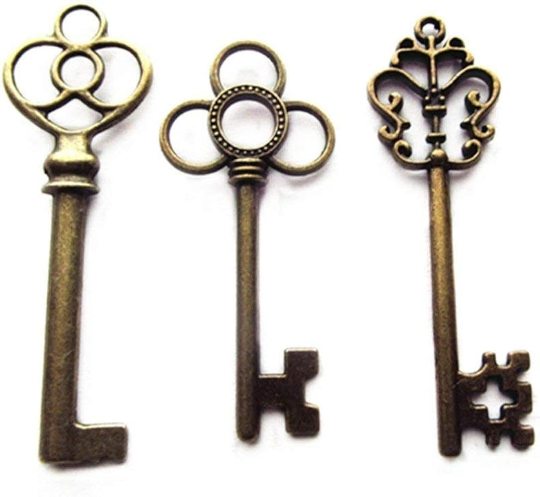 Aokbean Mixed Set of 30 Large Skeleton Keys in Antique Bronze - Set of 30 Keys | Amazon (US)