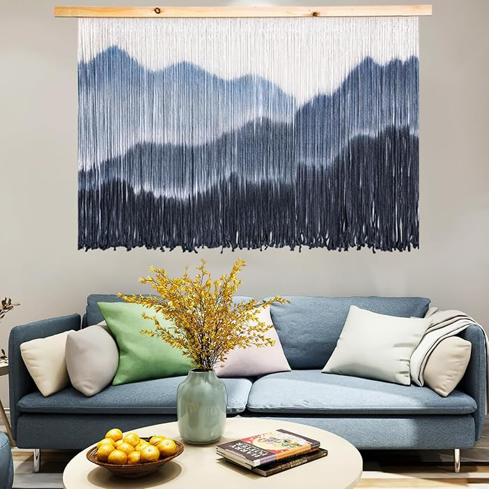 laddawan Extra Large Boho Wall Decor For Bedroom Macrame Wall Hanging Dip-Dyed Tapestry Modern Wo... | Amazon (US)
