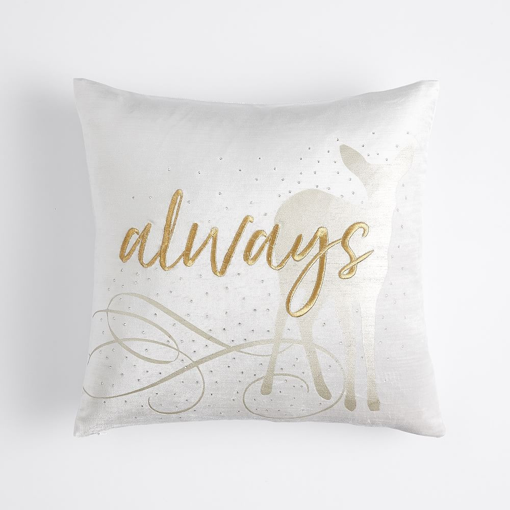 HARRY POTTER(TM) Always Velvet Pillow Cover, 18 x 18, Gray | Pottery Barn Teen