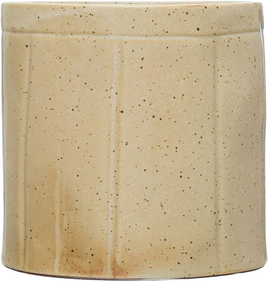 Creative Co-Op Decorative Stoneware Line Detail, Tan Crock | Amazon (US)