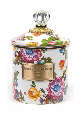MacKenzie-Childs Flower Market Small Canister - White | Belk