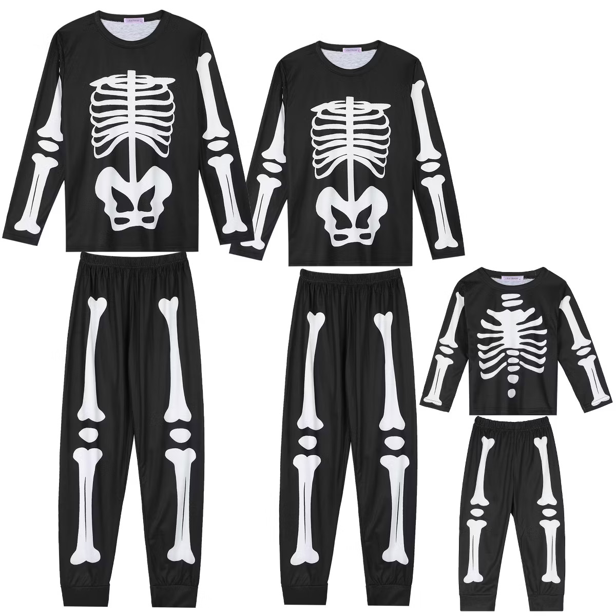 cheibear Halloween Long Sleeve Family Matching Sleepwear Party Cosplay Pajama Set Black | Target