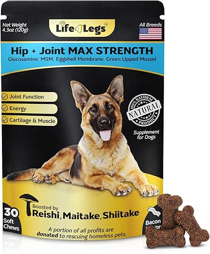Soft Chews Hip and Joint Supplement for Dogs - Dog Joint Pain Relief Treats - Glucosamine, Chondr... | Amazon (US)