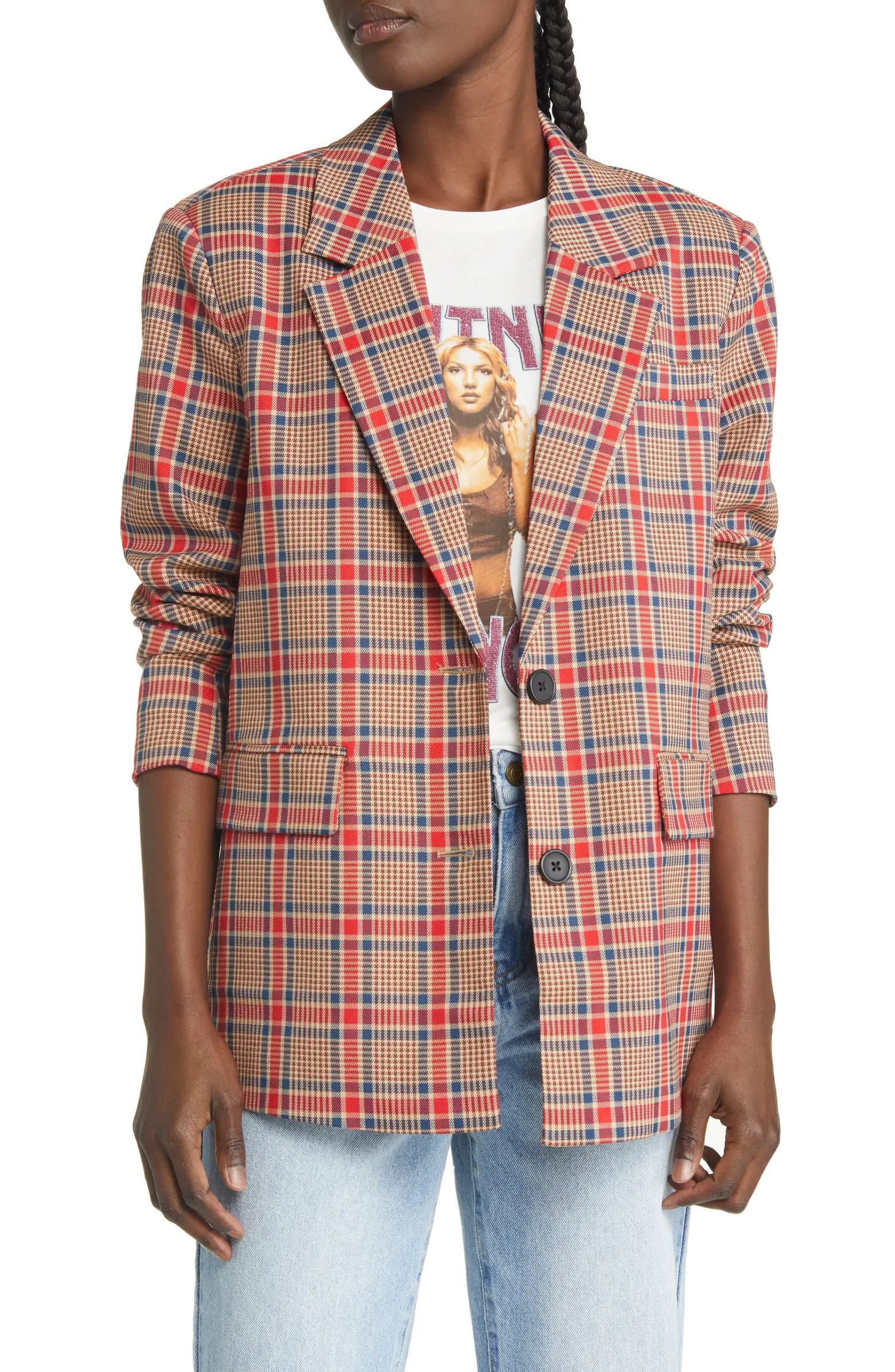 Noisy may Laura Plaid Oversize Blazer | Nordstrom | Nordstrom