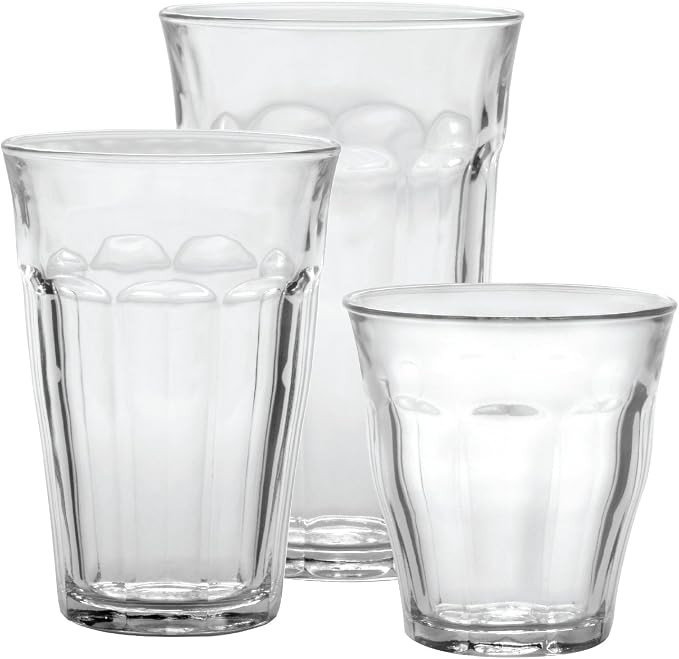 Duralex CC1/18 Made In France Picardie 18-Piece Clear Drinking Glasses & Tumbler Set: Set include... | Amazon (US)