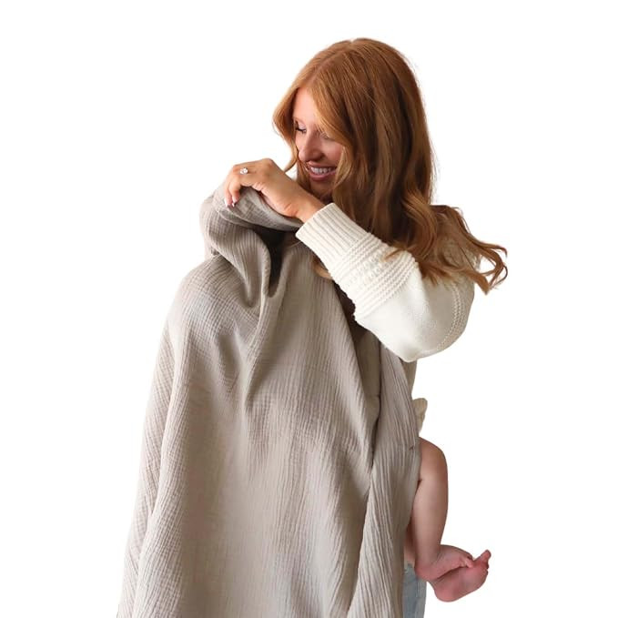 Snuggle Me® Nursing Cover - 100% Organic Cotton Muslin Nursing Cover Up for Baby Breastfeeding w... | Amazon (US)