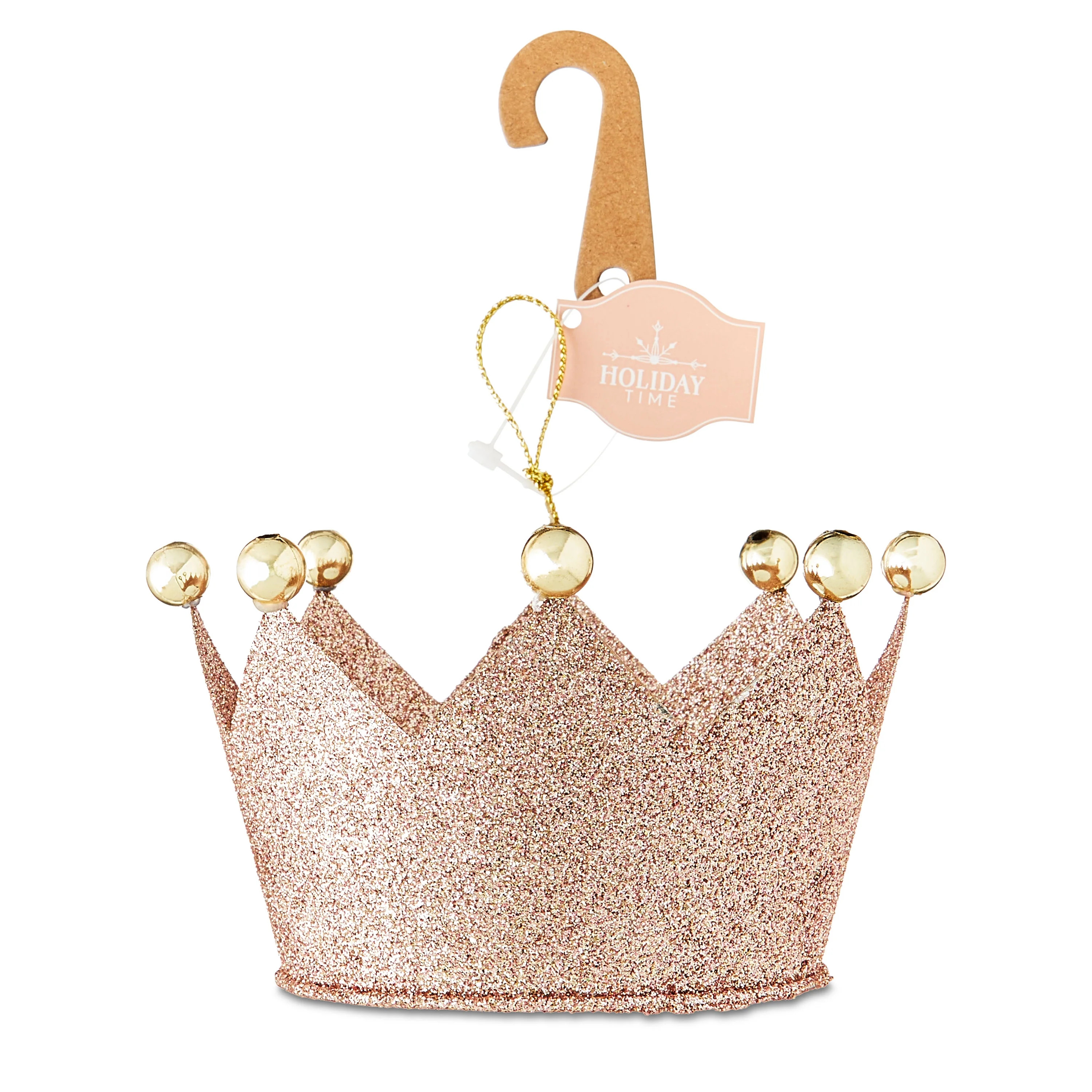 Blush Pink Glitter Crown Christmas Ornament, 2.5", by Holiday Time | Walmart (US)
