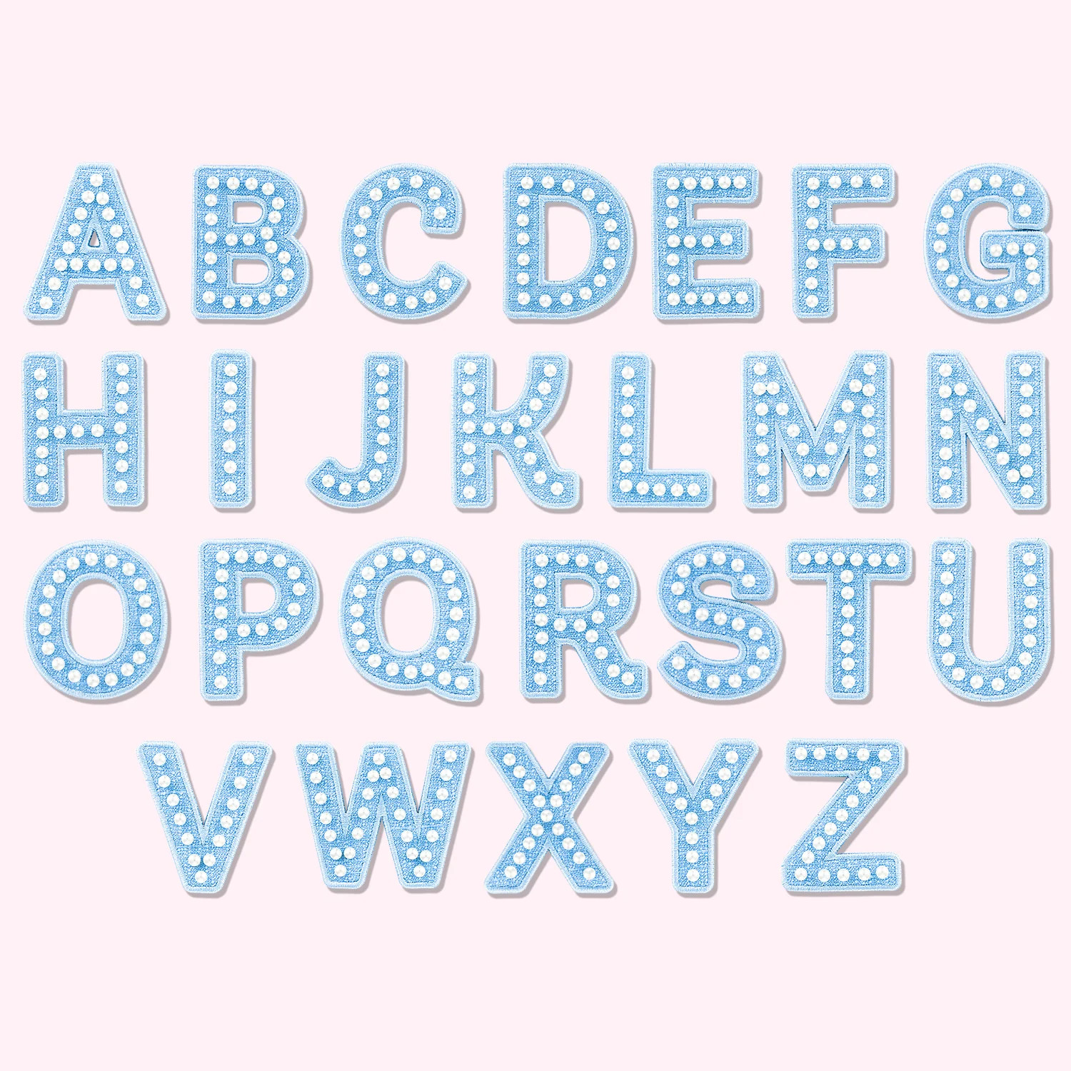 Blue Pearl Letter Patch | Embroidered Sticker Patches - Stoney Clover Lane | Stoney Clover Lane