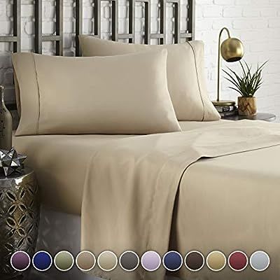 HC COLLECTION Hotel Luxury Comfort Bed Sheets Set, 1800 Series Bedding Set, Deep Pockets, Wrinkle... | Amazon (US)