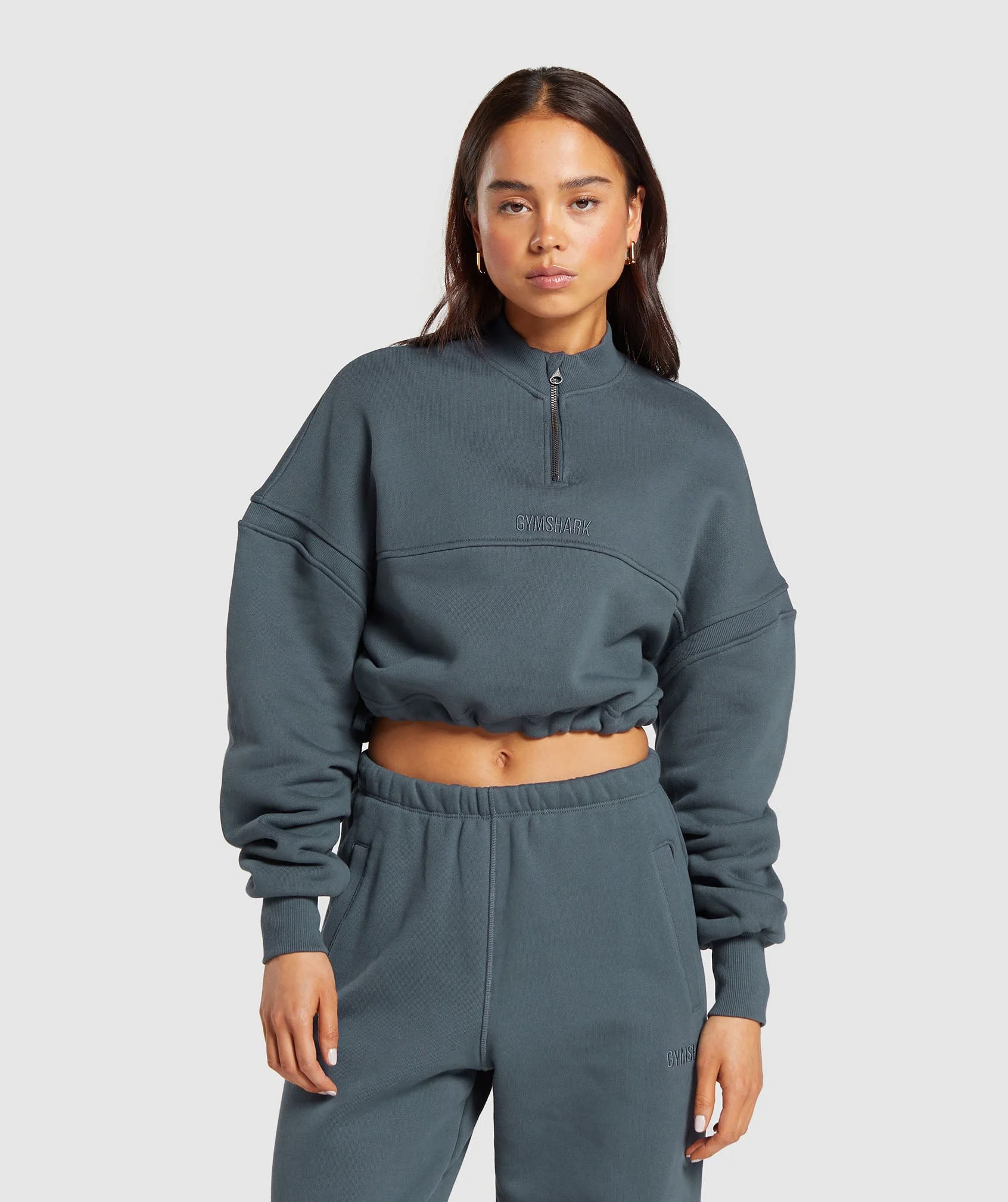 Gymshark Heavyweight Loopback Sweat Pullover - Titanium Blue | Gymshark US