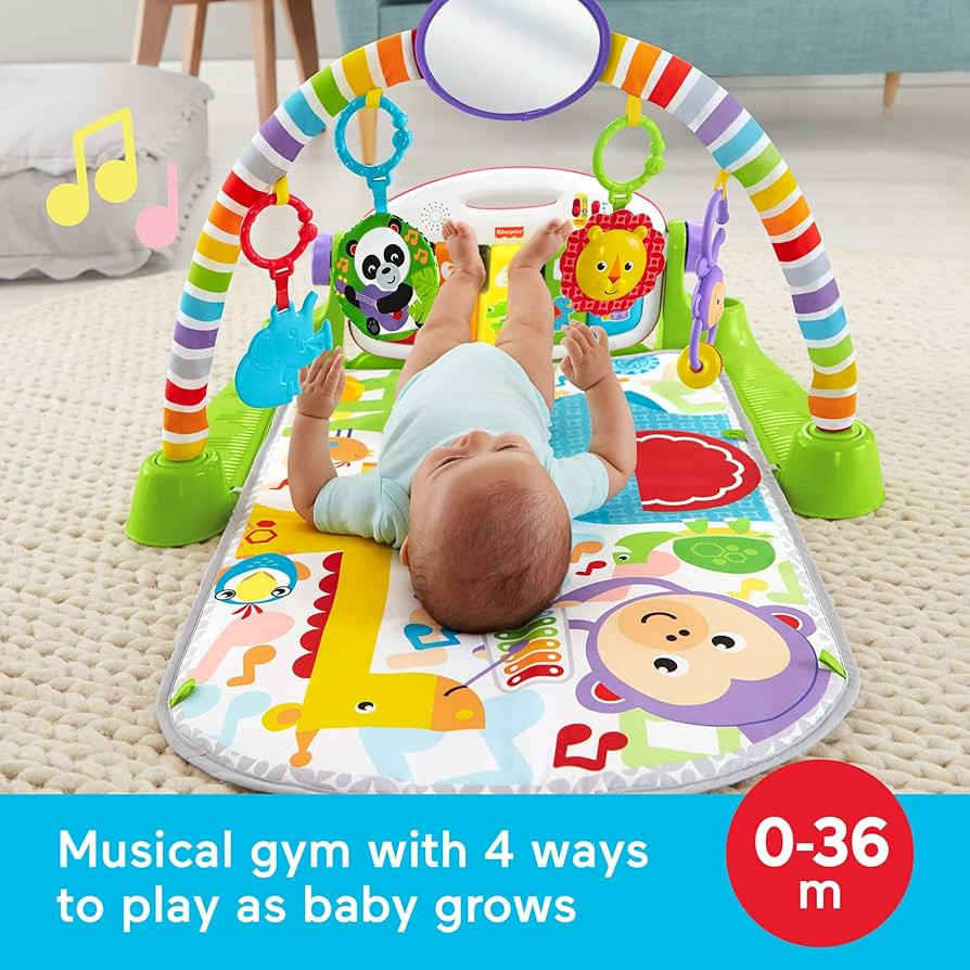Fisher-Price Baby Playmat Deluxe Kick & Play Piano Gym for Learning & 2 Maracas Soft Rattles for ... | Amazon (US)