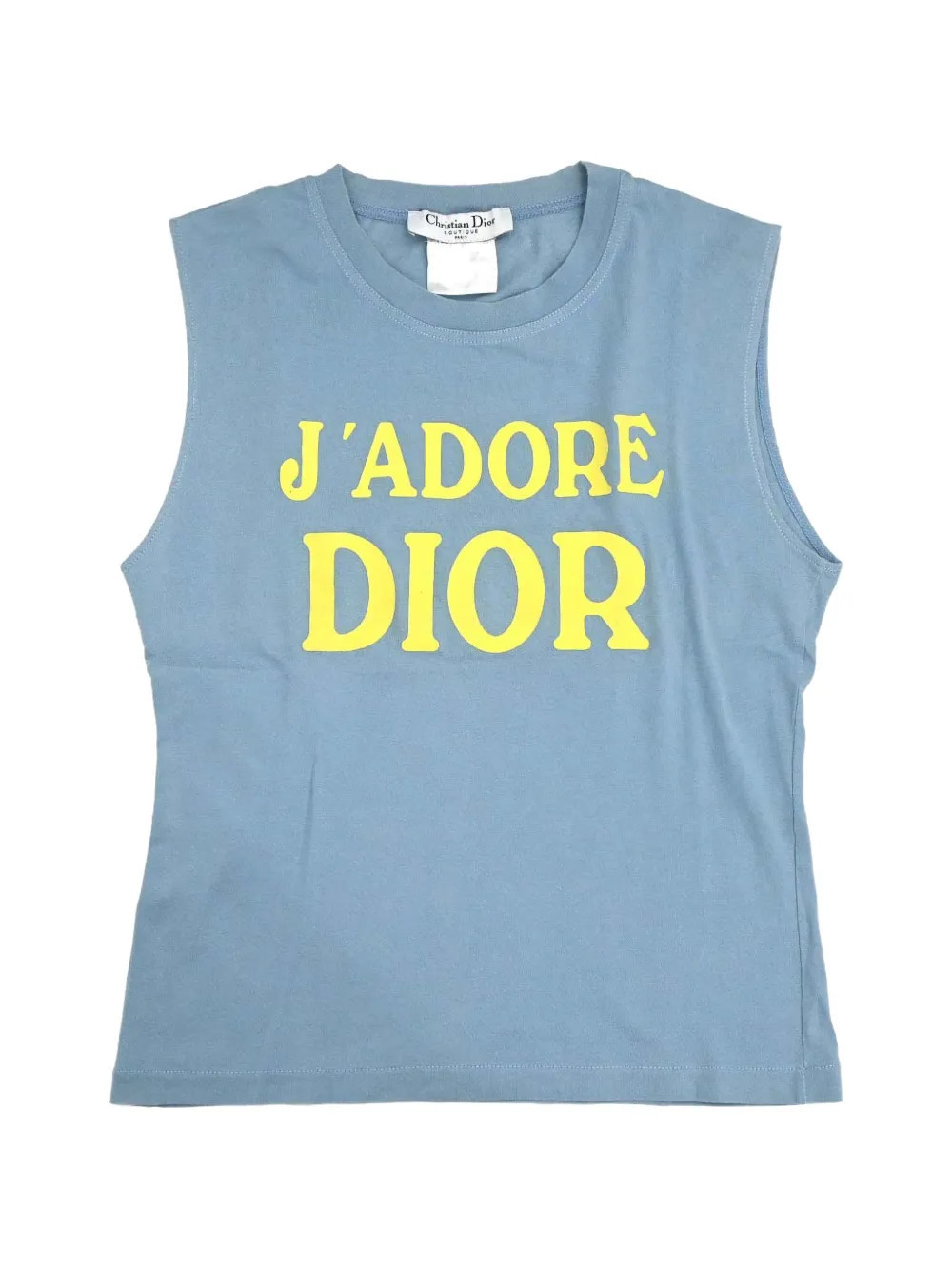 Christian Dior Pre-Owned 2002 J'Adore Dior slogan tank top - Blue | Farfetch Global