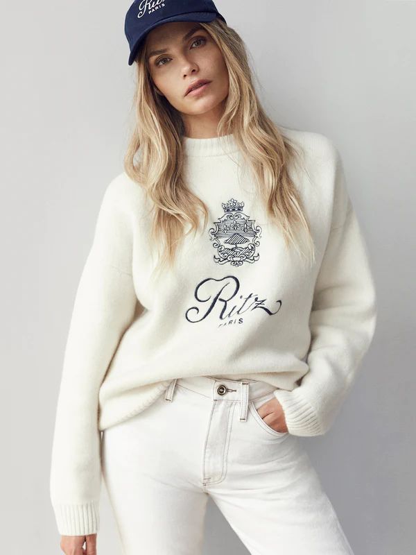 Ritz Women's Crewneck Sweater Off White Multi | Frame Denim
