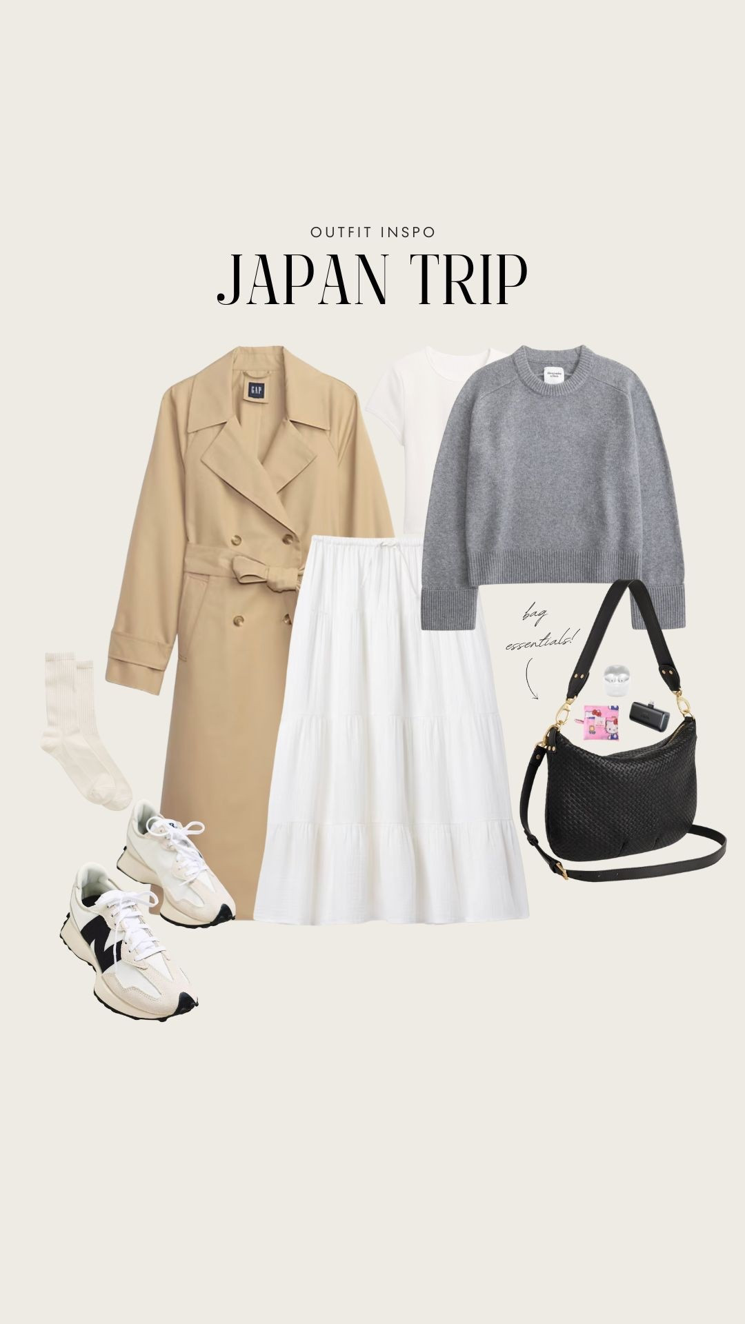 outfit inspo for a Japan trip ♥️ 
also some essentials to carry: airpods (for long train rides), packable tote (for shopping), portable charger (esp if out all day)!!

#LTKItBag #LTKTravel #LTKStyleTip