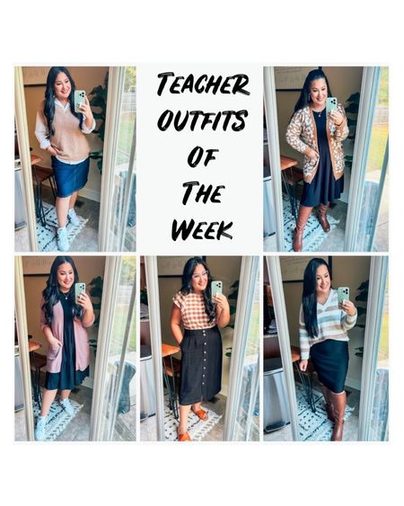 What I wore to teach this week. Teacher outfits. Looks for the classroom. Workwear. Fall fashion. Long cardigan. Sweater vest. 

#LTKSeasonal #LTKstyletip #LTKworkwear
