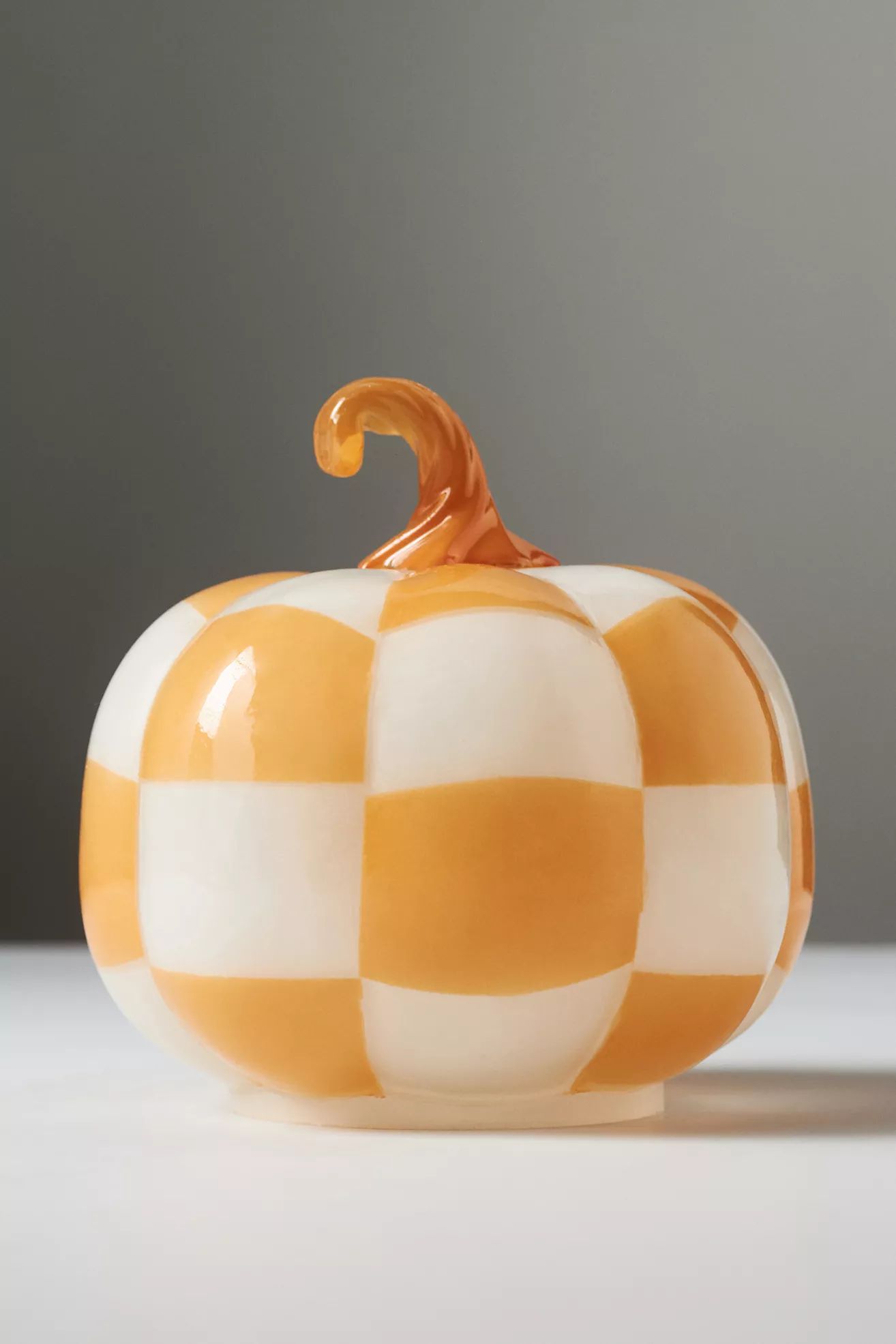 Checkered Glass Pumpkin Decorative Object | Anthropologie (US)