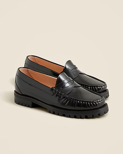 Winona lug-sole penny loafers in spazzolato leather | J. Crew US