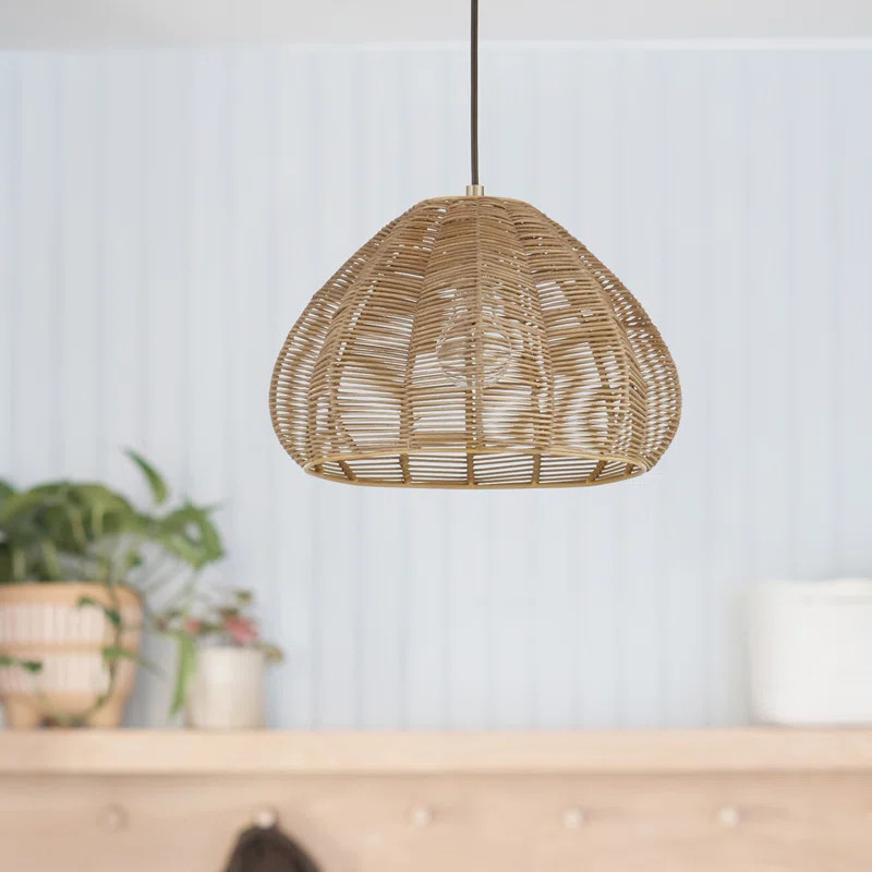 Amalia 1 - Light Boho Rattan Dome Pendant | Wayfair North America