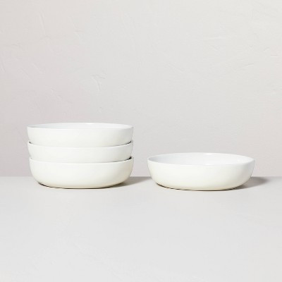 4pk 34oz Stoneware Pasta/Grain Bowl Set Cream - Hearth & Hand™ with Magnolia: Farmhouse Style, Dishwasher Safe | Target