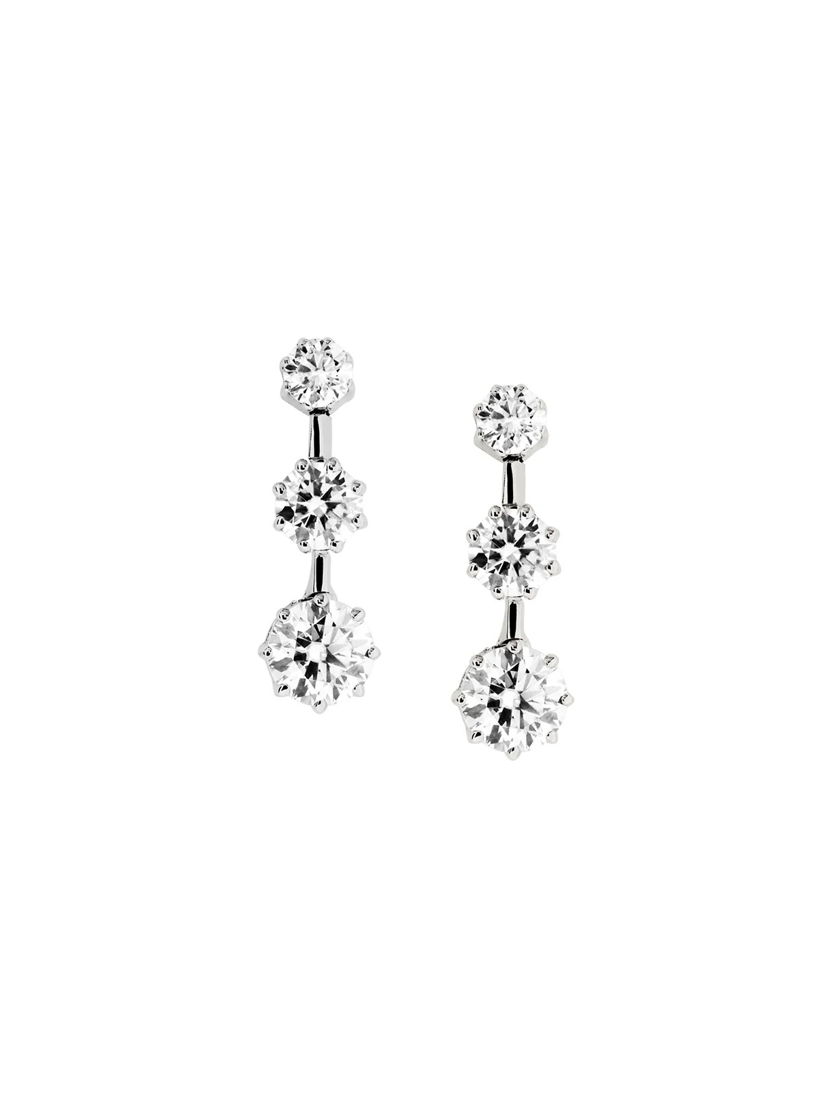 COLETTE 3-STONE DROP EARRINGS IN MOISSANITE | Dorsey