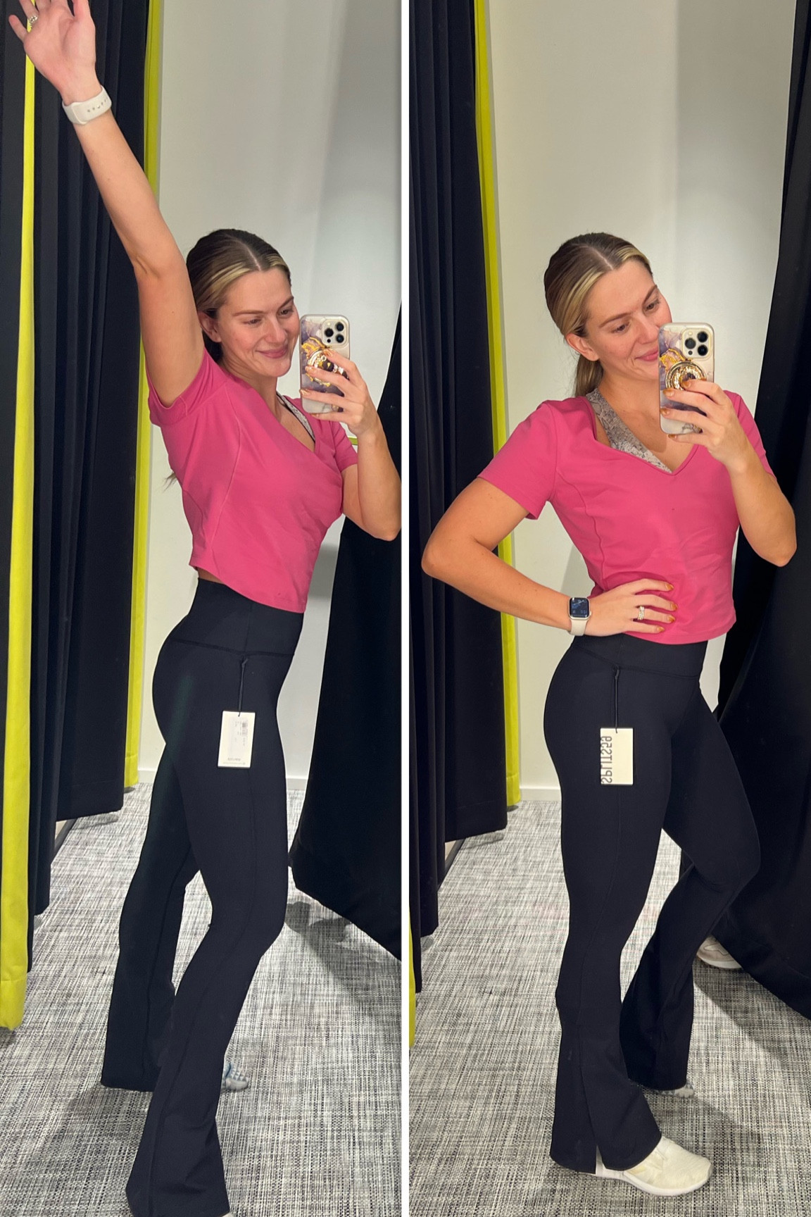 Perfect high waisted trendy flare legging that stays tight through the knee rather than a straight leg fit. THE SHORT LENGTH FITS LIKE A REGULAR AND THEREFORE THR REGULAR FITS LONG! 

#LTKGiftGuide #LTKSeasonal #LTKstyletip