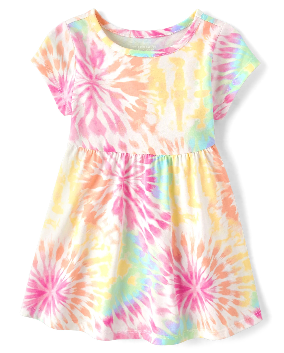 Baby And Toddler Girls Rainbow Tie Dye Everyday Dress - pink | The Children's Place