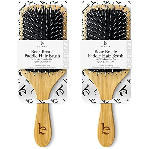 Beauty by Earth Boar Bristle Brush - Premium Paddle Brush for Fine, Thick, and Thinning Hair for Men and Women | Amazon (US)