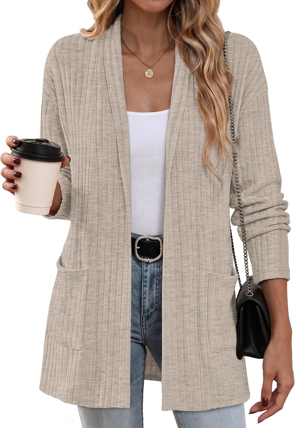 OFEEFAN Cardigan Sweaters for Women Long Sleeve Shirts Fall Outfits | Amazon (US)