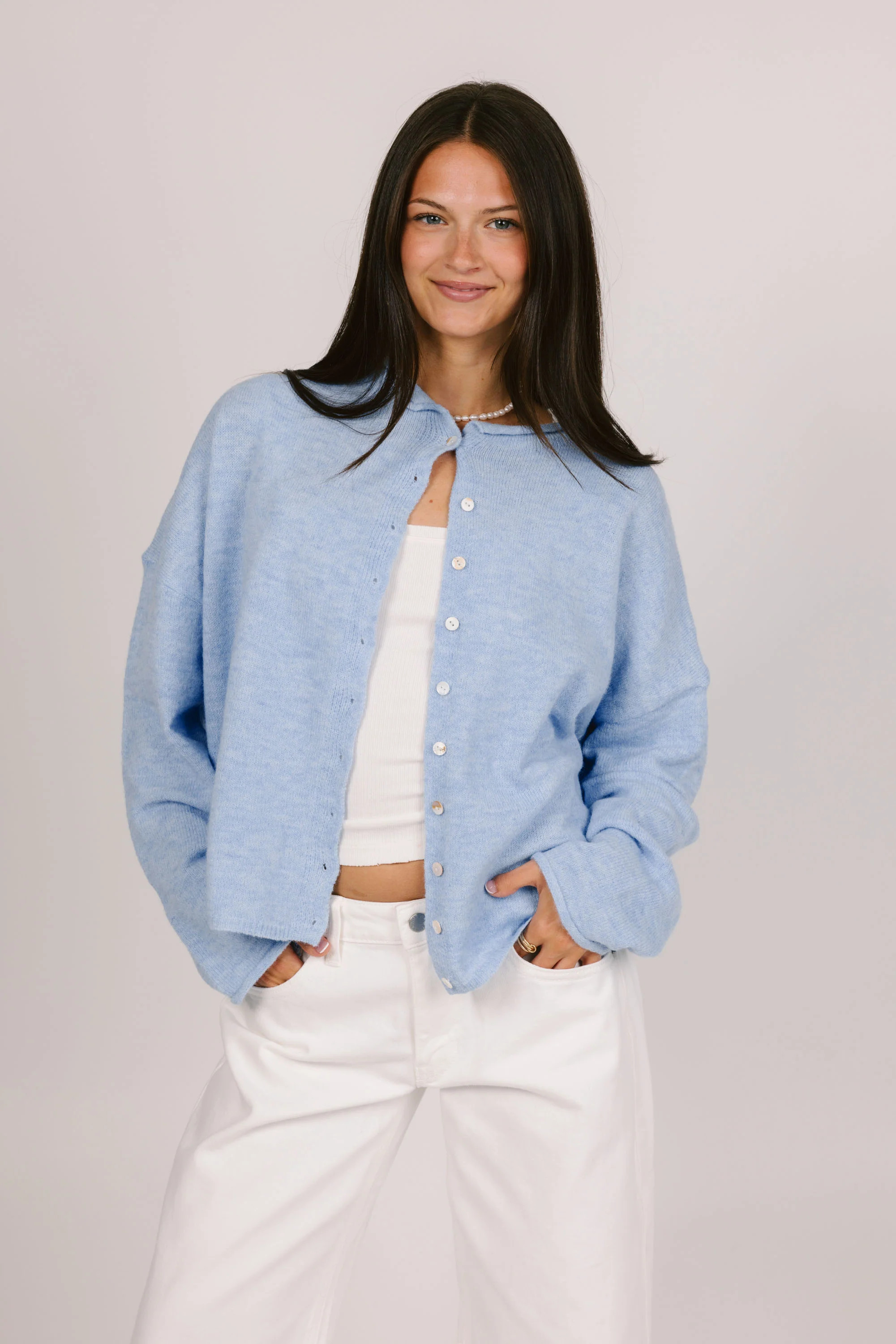 Phoebe Cardigan in Sky Blue | Grey Bandit