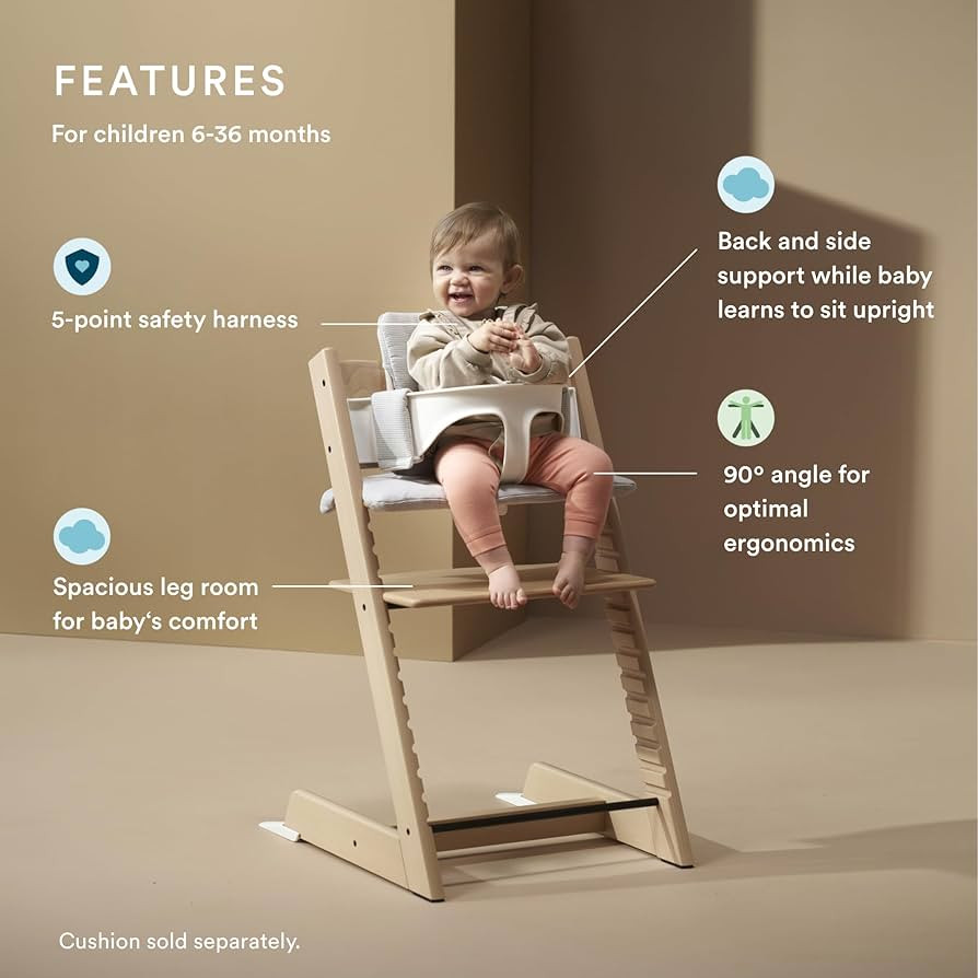 Stokke Tripp Trapp High Chair 2, Natural - Includes Chair + Baby Set with Removable Harness for C... | Amazon (US)