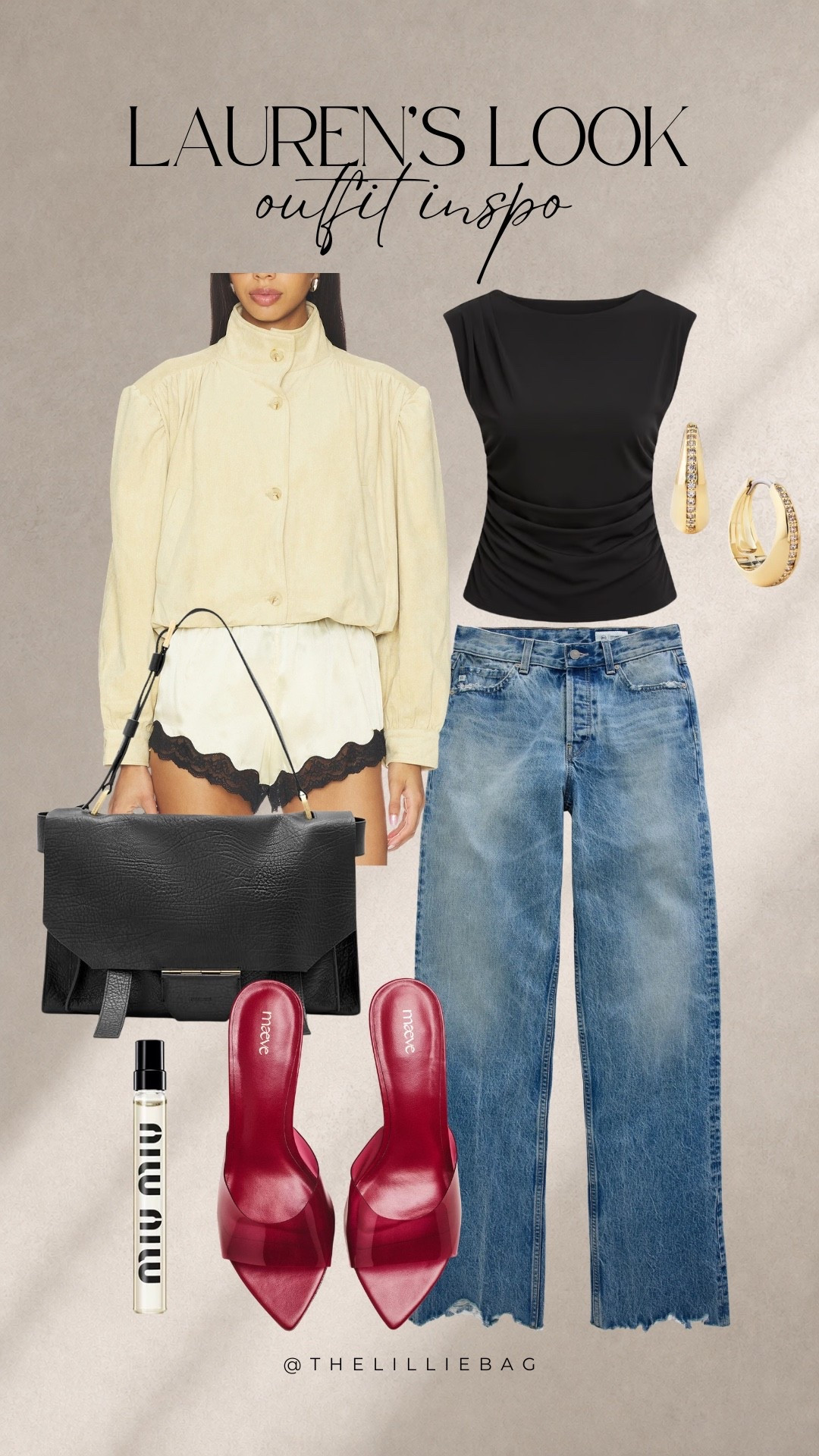 Lauren wore it… here’s the look. 🤎✨

Recreated Lauren’s outfit with the exact pieces she has. The statement jacket is such a standout, paired with the black draped top, relaxed jeans, and those gorgeous red heels for the perfect pop of color. Finished it off with the suede bag, gold hoops, and my favorite Miu Miu fragrance.

Outfit inspo. Nordstrom Anniversary Sale. AllSaints jacket. Wide leg jeans. Red heels. Designer handbag. Miu Miu perfume. Gold jewelry. Fall fashion. Neutral outfit. Elevated basics. Designer style. LTKStyleTip. LTKFinds.

#LTKootd #LTKSeasonal