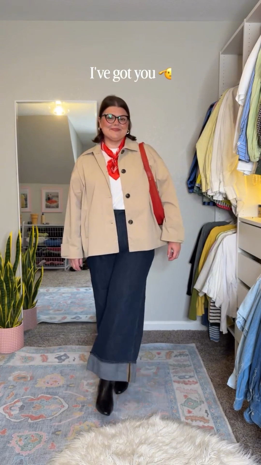 3 easy ways to make a comfy jeans + tee outfit feel *intentional* this winter ✨

If getting dressed feels hard, start simple — then add one or two small details:

1️⃣ **A statement coat**

If it’s cold where you live, go for a thick, insulated coat with a little personality.

If it’s warmer, a cropped trench like this one instantly elevates the look (very chic).

2️⃣ **Scarf it up**

A scarf adds interest *fast*. I love a silk scarf for a pop of color, but if it’s freezing where you are, a knit one with color or pattern works just as well.

3️⃣ **Add heels (yes, really)**

Heels with jeans and a tee feel unexpected in the best way. Heeled boots are my go-to in winter and instantly make the outfit feel more put together.

Simple, comfy, and still cute 🤍

Would you wear something like this?

#curvystyle #plussizefashion #outfitinspo #howtostyle #jeansandtee