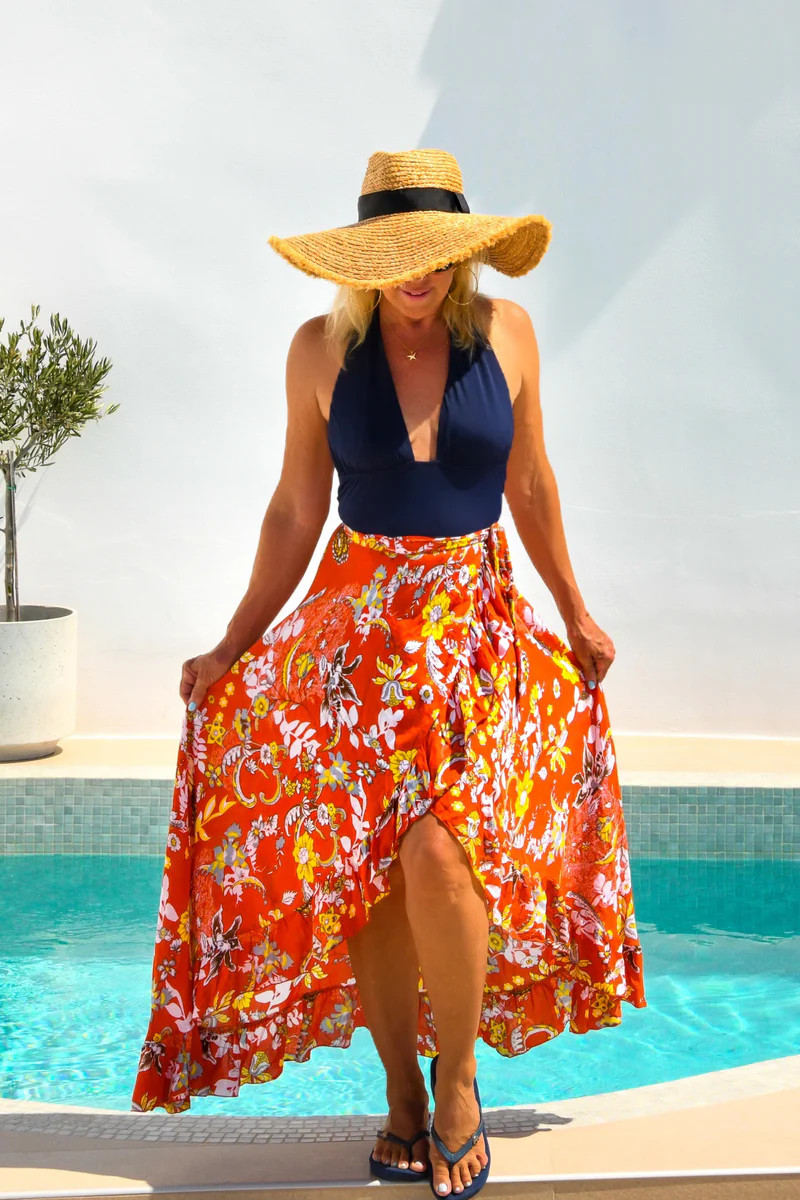 La Playa Skirt / Deep Orange | Walker&Wade