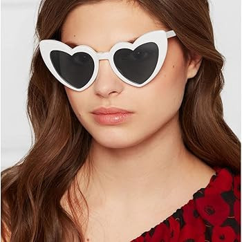 Love Heart Shaped Sunglasses for Women,Vintage Cat Eye Mod Style Retro Glasses | Amazon (US)