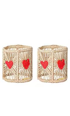 Mercedes Salazar Set of 2 Double Heart Napkin Ring from Revolve.com | Revolve Clothing (Global)