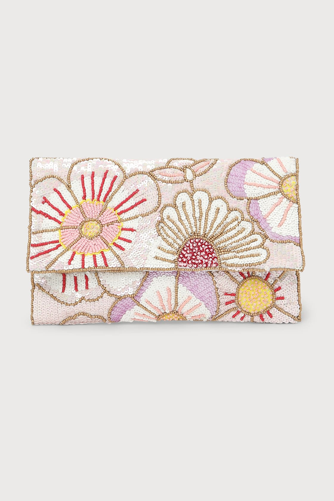 Bead Beautiful Blush Pink Multi Floral Beaded Clutch | Lulus