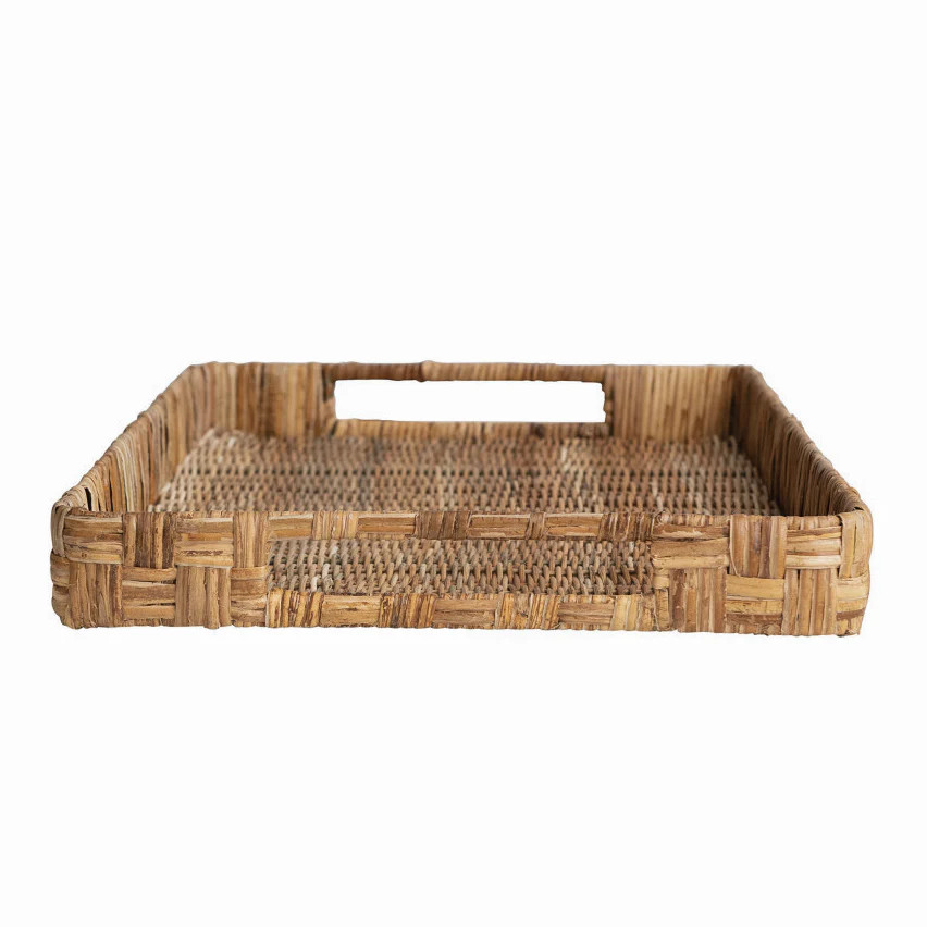 Checkered Woven Rattan Tray | Well Worn Interiors