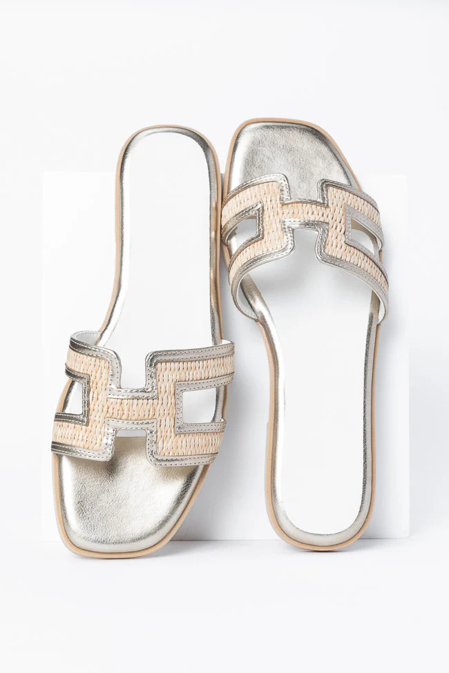 Haiden Gold H Sandals | Pink Lily