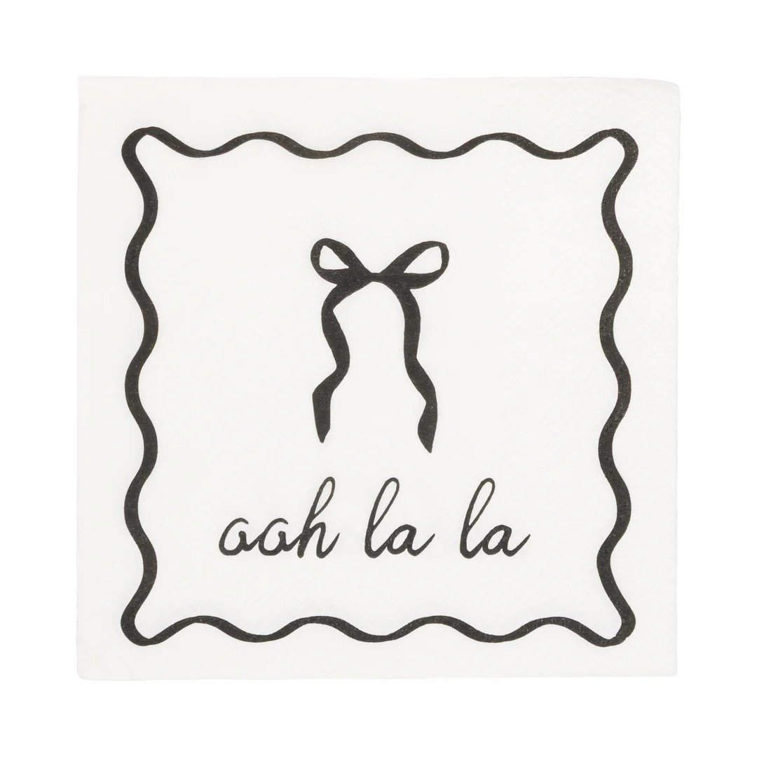 Oh La La Black and White Cocktail Napkin | My Mind's Eye
