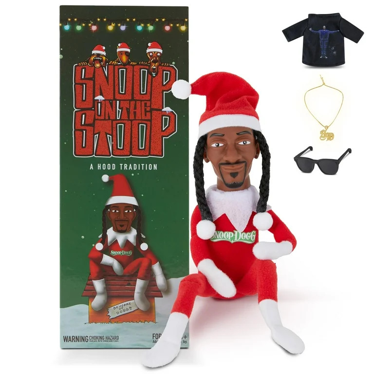 Snoop Dogg Snoop on a Stoop 2024 Christmas Elf Doll, 12” Small Plush Toys Shelf Decor, Includes... | Walmart (US)