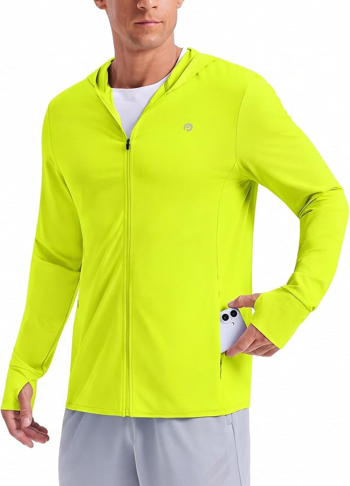 PINSPARK Mens UPF50+ Full Zip Up Hoodies Lightweight Sun Protection Jacket | Amazon (US)