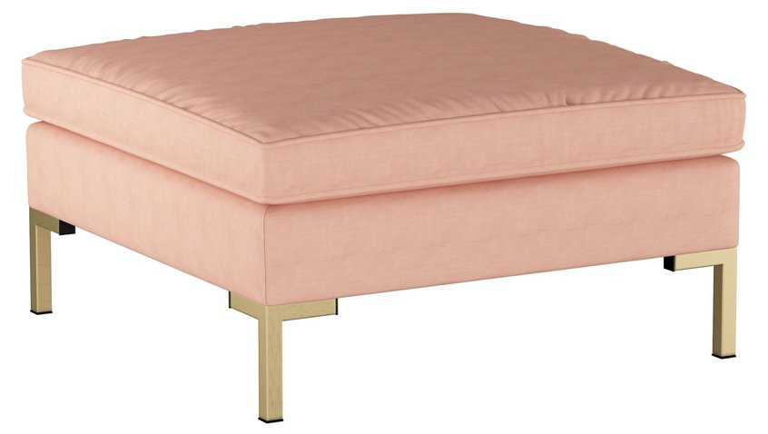 Marceau Ottoman, Blush Velvet | One Kings Lane
