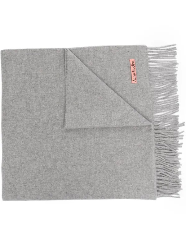Acne Studios Oversize Fringe Wool Scarf  - Farfetch | Farfetch Global